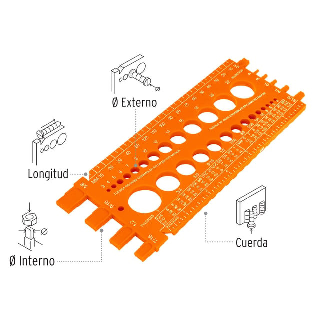 REGLA MEDIDORA PERNO TORNILLO TRUPER 10811