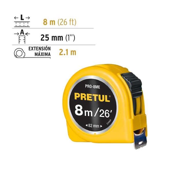 WINCHA 8M PRETUL 21625