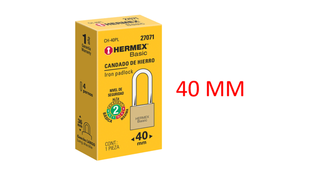 CANDADO 40 MM HIERRO HERMEX 23518