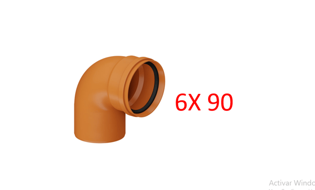 CODO 6X90 NARANJA DESG. S/A