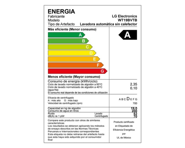 LAVADORA LG 19 KG NEGRO WT19OBVTB
