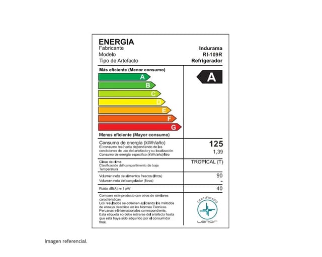 FRIGOBAR INDURAMA RI109R ROJO 90 L