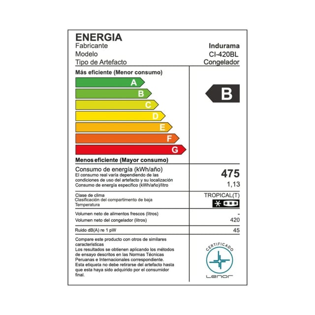 CONGELADORA INDURAMA CI420BL 420 LT