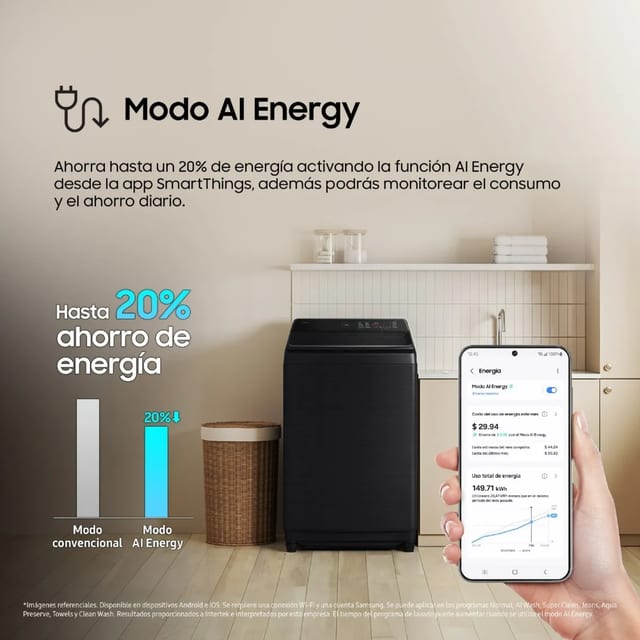 LAVADORA SAMSUNG 17 KG NEGRO WA80F17S8BPE