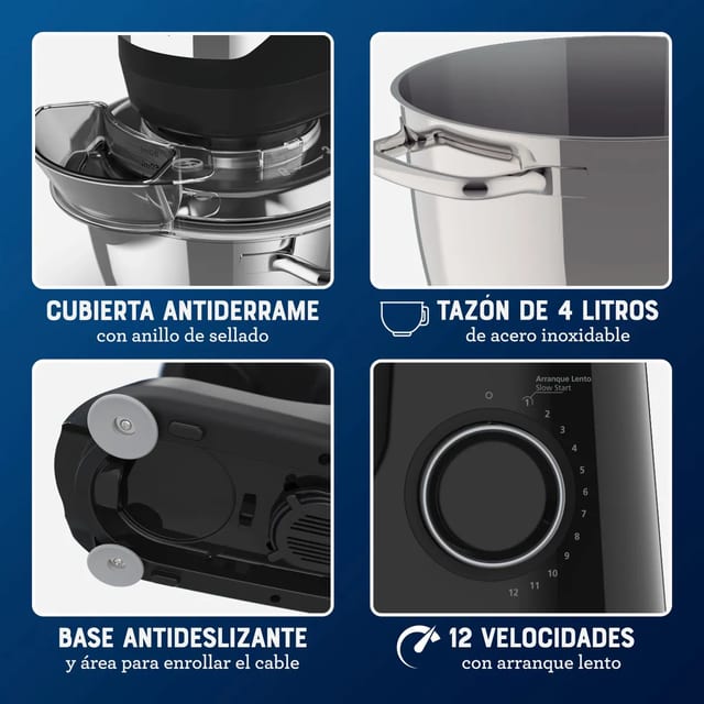BATIDORA OSTER PEDESTAL FPSTSMPL2B NEGRO 4 LT 850W