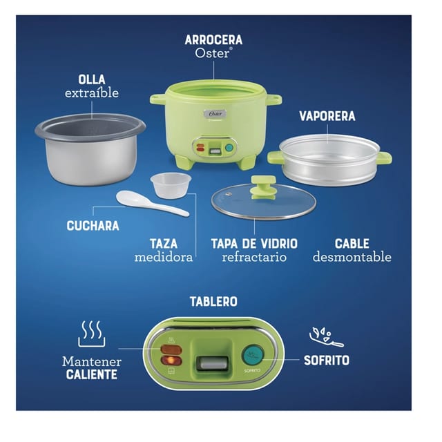 OLLA ARROCERA OSTER 1.8 L VERDE VAPORERA CKSTRC10DFGRN053