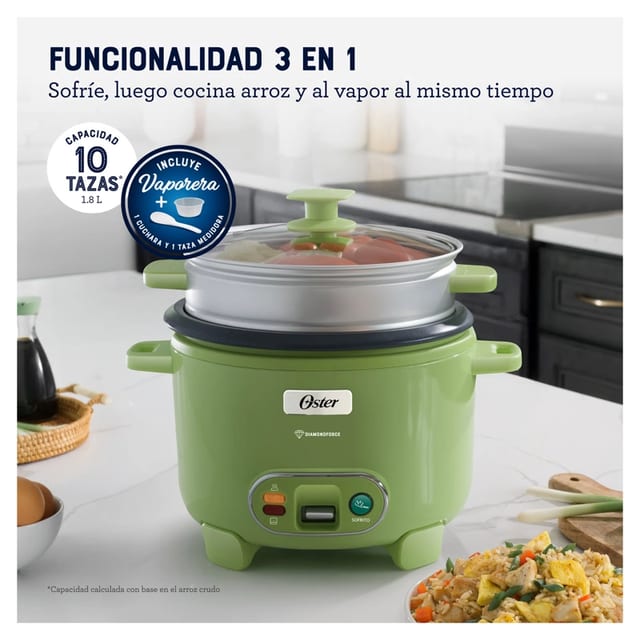 OLLA ARROCERA OSTER 1.8 L VERDE VAPORERA CKSTRC10DFGRN053