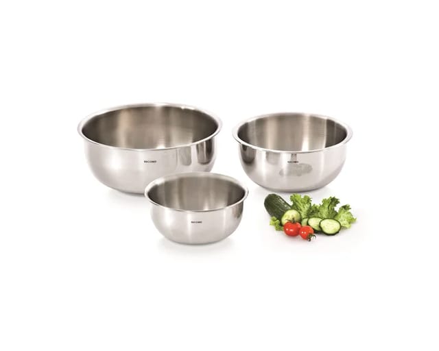 SET BOWLS ACERO INOX 3 PZS RECORD