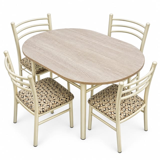 COMEDOR 4 SILLAS MELAMINA OBALADO