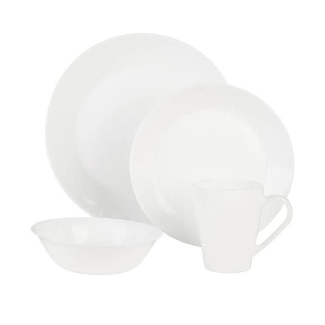 JUEGO VAJILLAS 16 PZS OPAL BLANCO CASA BONITA
