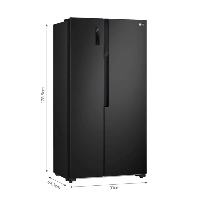 REFRIGERADORA LG 509 LT SIDE BY SIDE NEGRO GS51MPD