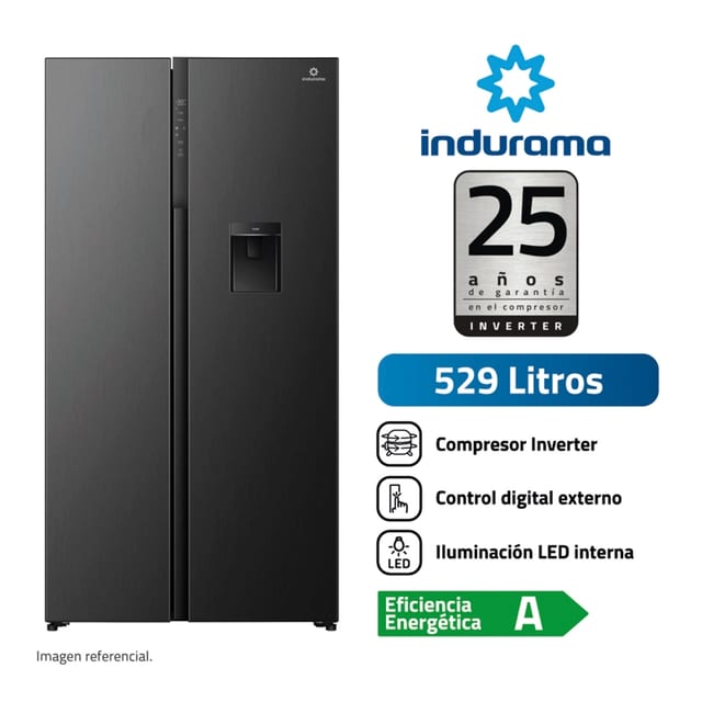 REFRIGERADORA INDURAMA SIDE BY SIDE RI795DNI 529 LT