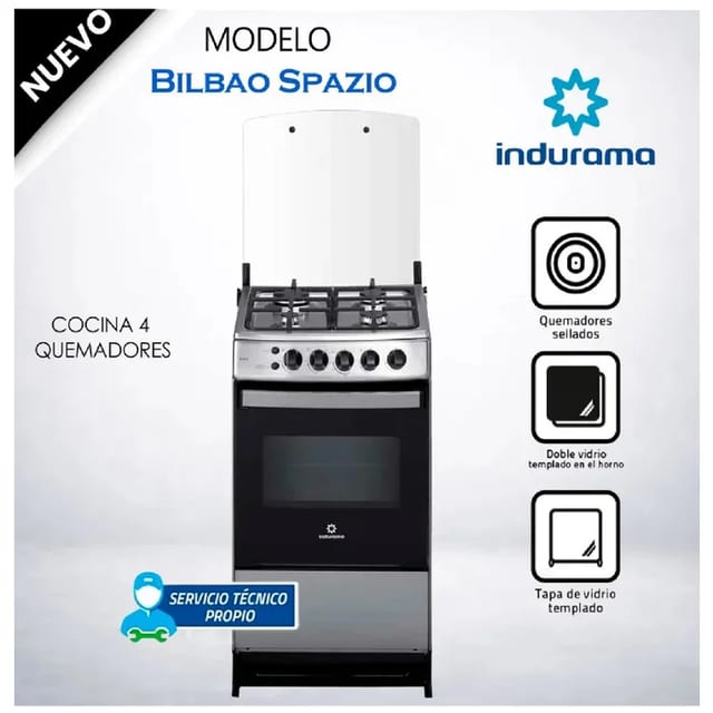 COCINA INDURAMA BILBAO 4H 50 CM