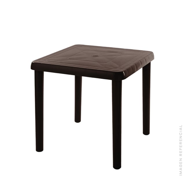 MESA PLASTICO TERRA CAFE 72x72 CM PLASTIHOGAR
