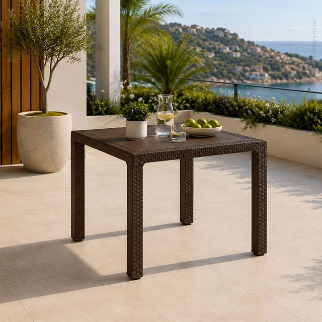 MESA PLASTICO ETERNA WENGUE RIMAX 80X80