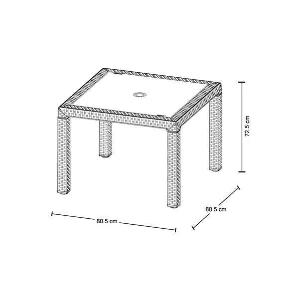 MESA PLASTICO ETERNA WENGUE RIMAX 80X80