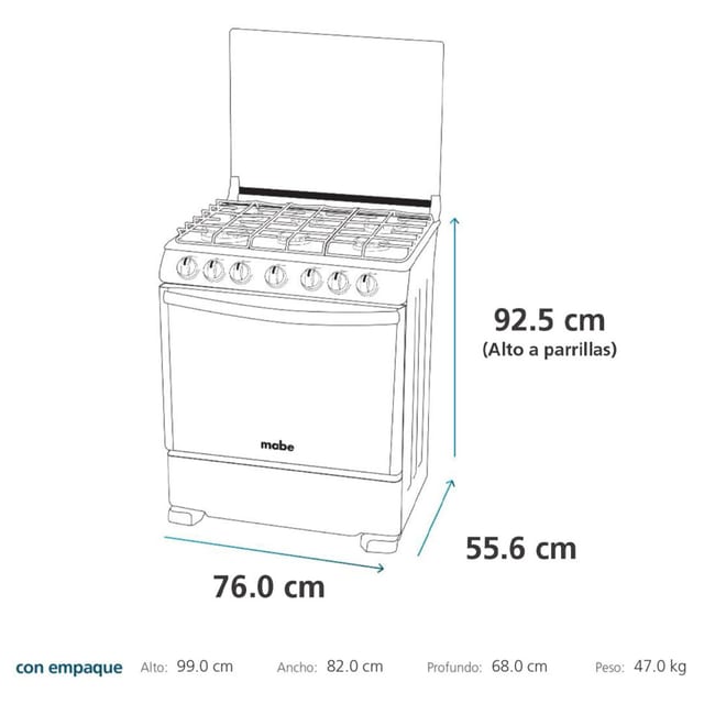 COCINA MABE 6H 76 CM CMP7625FX0