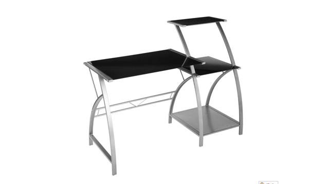 ESCRITORIO VIDRIO METAL REPISAS 120 CM 110 CM ALTURA