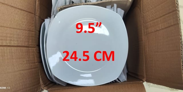 LOZA PLATO SEMI CUADR. TENDIDO 24.5 CM (#9.5)