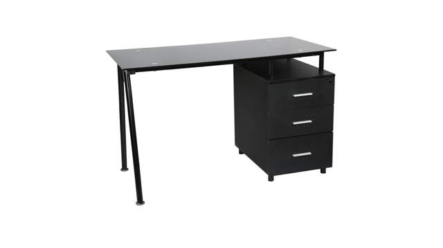ESCRITORIO VIDRIO 3 CAJONES TRIPOLI 120 X 60