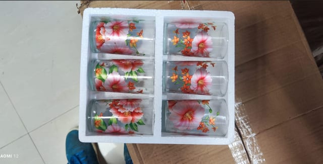SET VASO 6PZ. COLORES FLORES