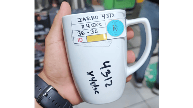 LOZA TAZA BLANCO OVALADO 110 * 80