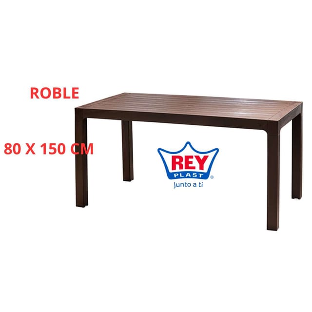 MESA PLASTICO ROBLE 150 X 80 CM REY