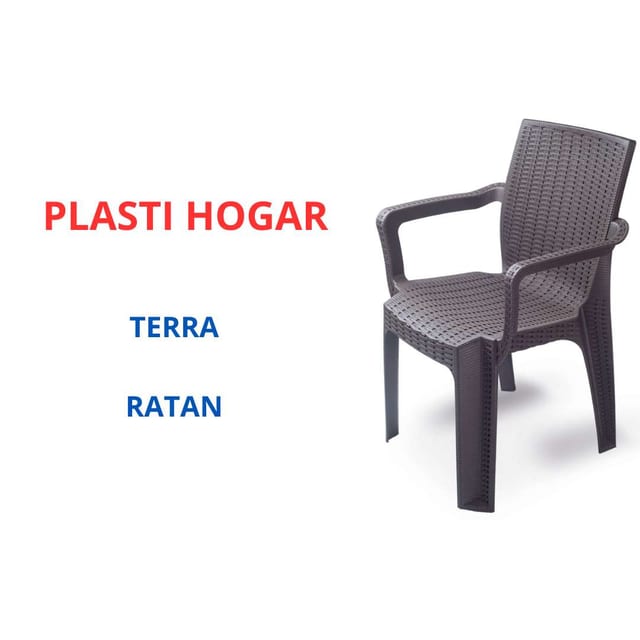SILLA PLASTICO TERRA RATAN BRAZOS PLASTIHOGAR
