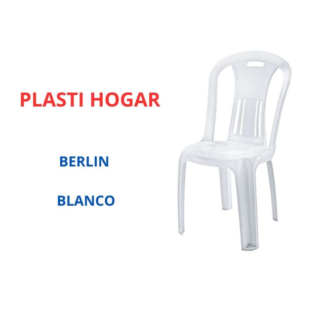 SILLA PLASTICO BERLIN BLANCO SIN BRAZOS PLASTIHOGAR