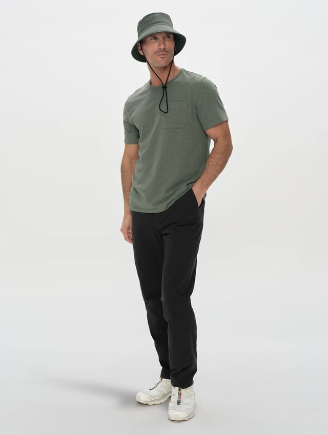Polo con bolsillo de algodón flameado hombre