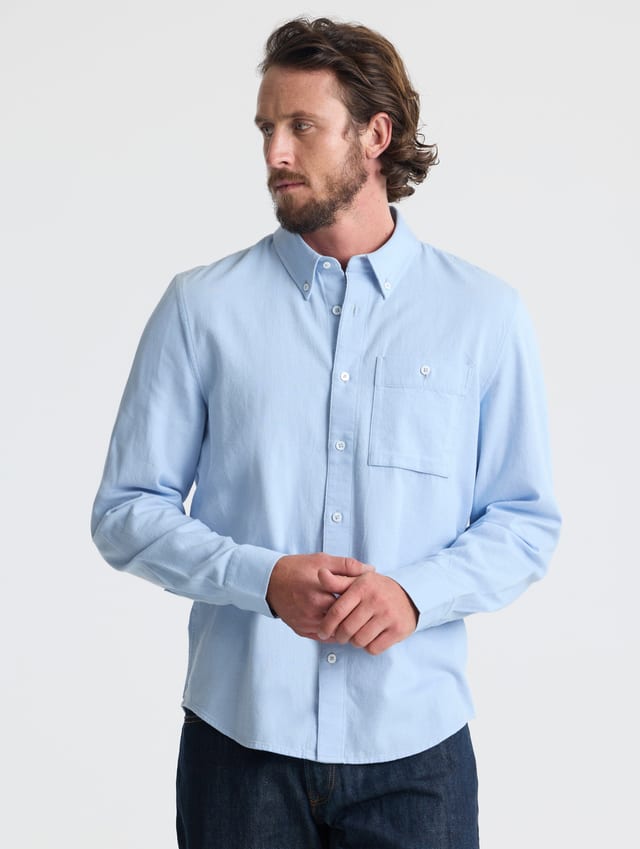 Camisa chambray de algodón hombre