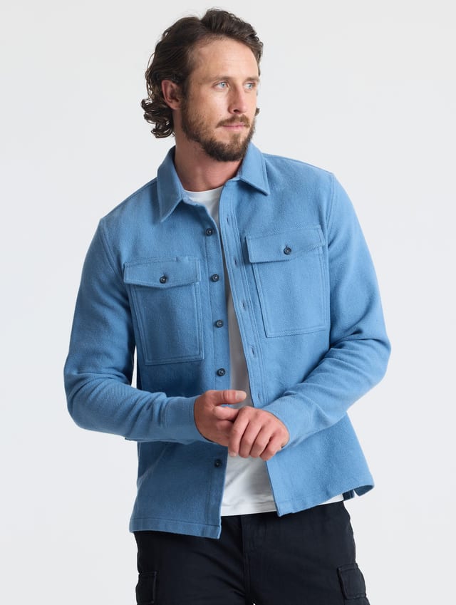 Sobrecamisa de twill grueso hombre