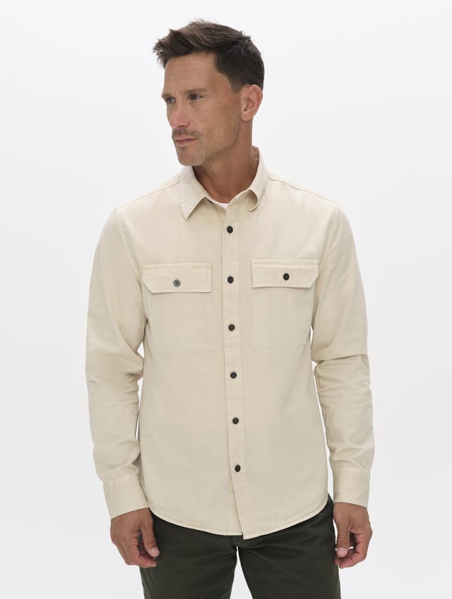 Camisa de trabajo de algodón peinado hombre
