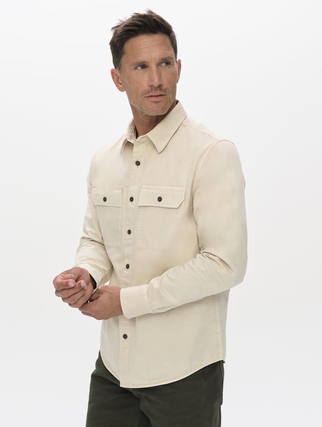 Camisa de trabajo de algodón peinado hombre
