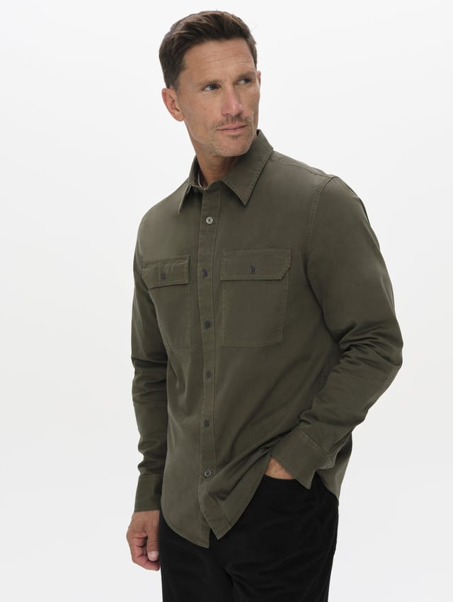 Camisa de trabajo de algodón peinado hombre