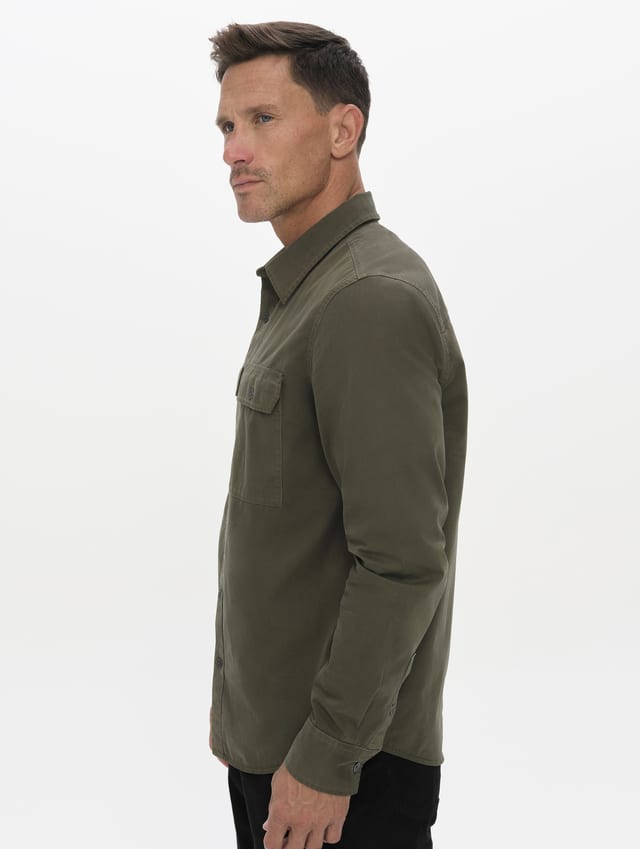 Camisa de trabajo de algodón peinado hombre