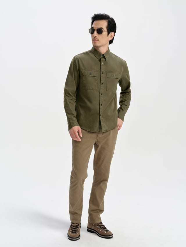Camisa de trabajo de algodón peinado hombre