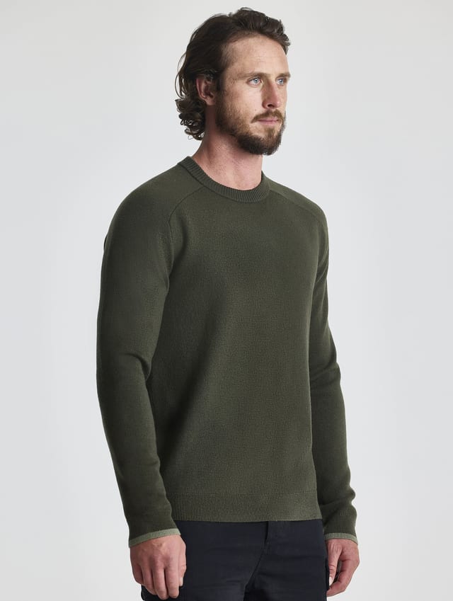 Chompa cuello redondo de merino hombre