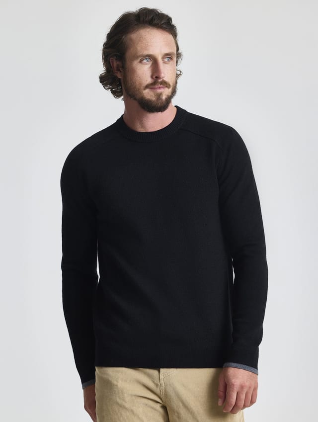 Chompa cuello redondo de merino hombre