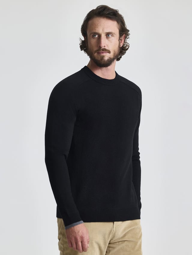 Chompa cuello redondo de merino hombre