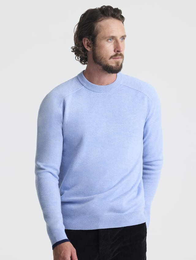 Chompa cuello redondo de merino hombre