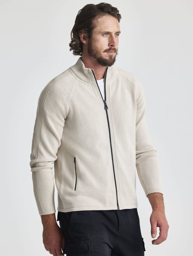 Chompa con cierre de merino hombre