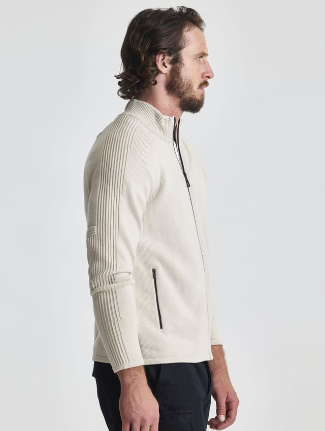 Chompa con cierre de merino hombre