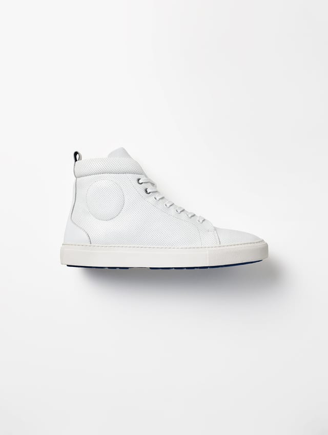 Zapatilla de cuero caña alta hombre