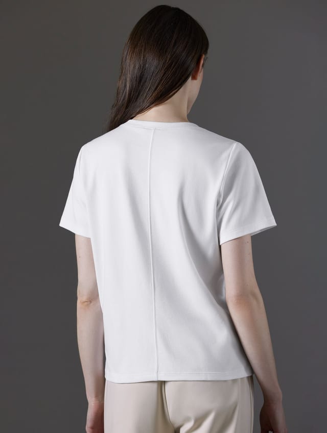 Polo cuello V de algodón pima mujer