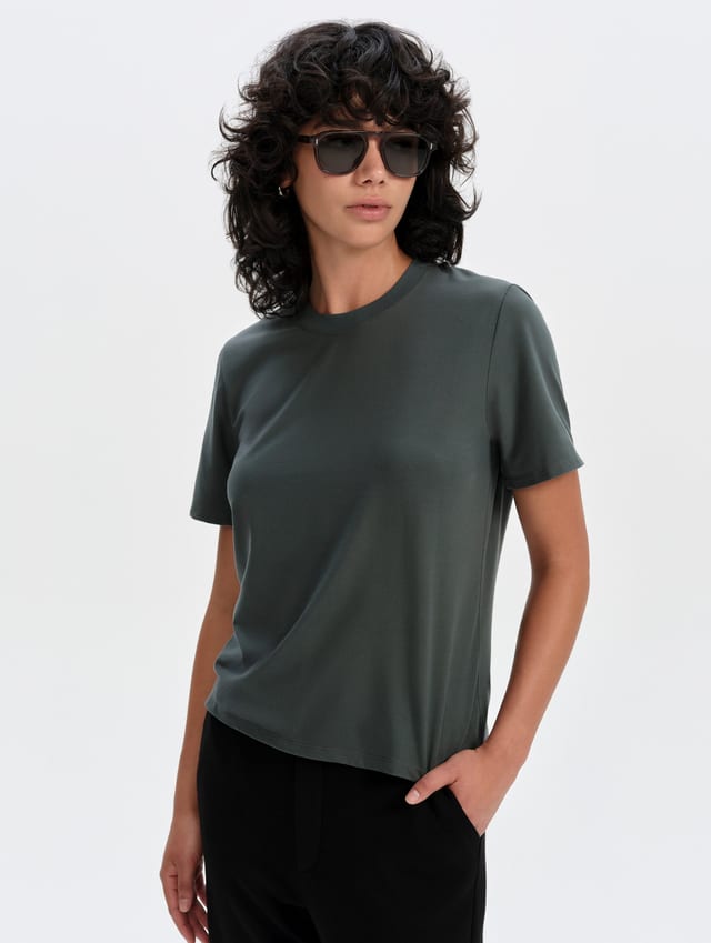 Polo manga corta de jersey stretch mujer