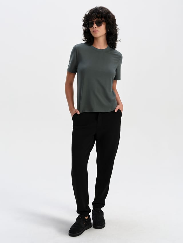 Polo manga corta de jersey stretch mujer