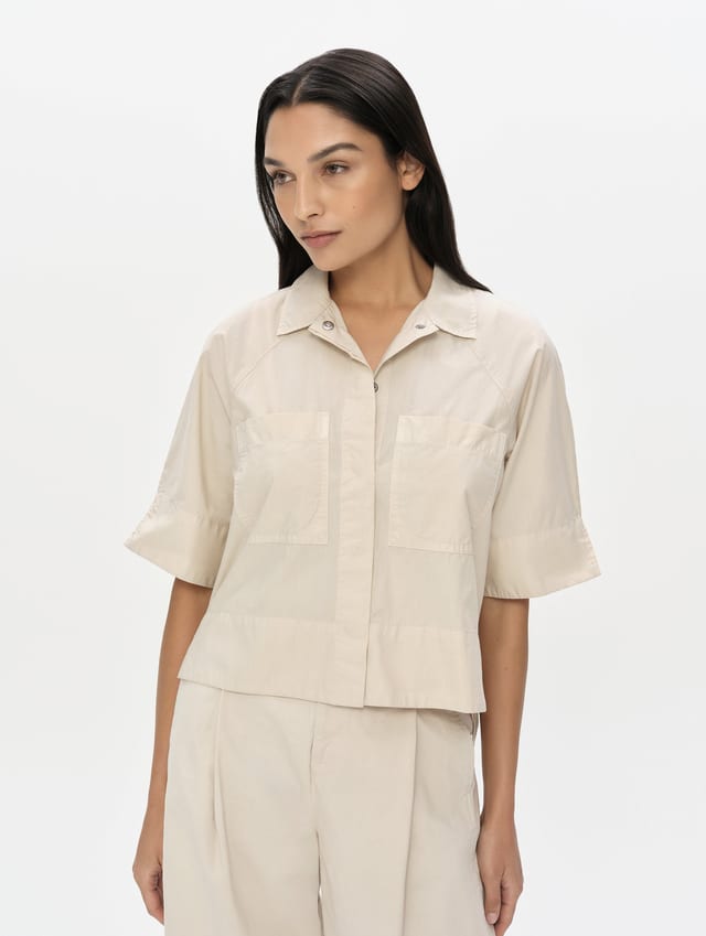 Camisa safari de popelina mujer