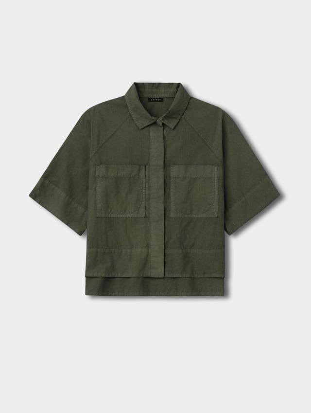 Camisa safari de popelina mujer