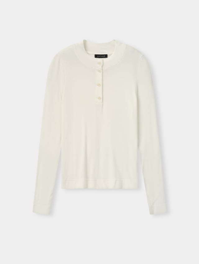 Polo henley manga larga mujer